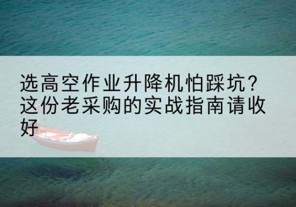 滨湖高空作业升降机厂家推荐-选高空作业升降机怕踩坑？这份老采购的实战指南请收好