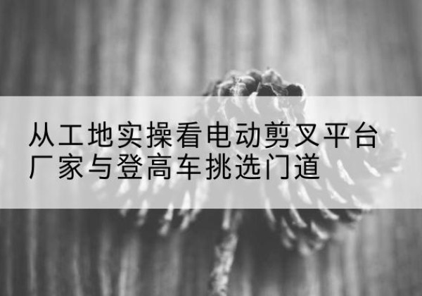 滨湖电动剪叉升降平台厂家-从工地实操看电动剪叉平台厂家与登高车挑选门道